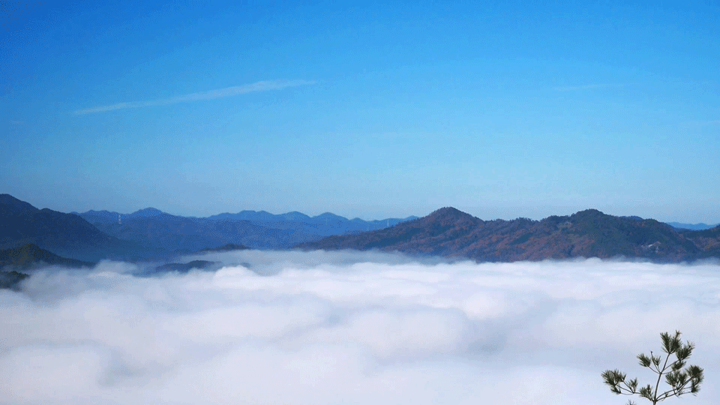 亀岡の霧（雲海）のGIF画像素材